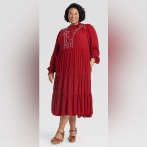 ✨ Knox Rose Long Sleeve Embroidered Boho Dress